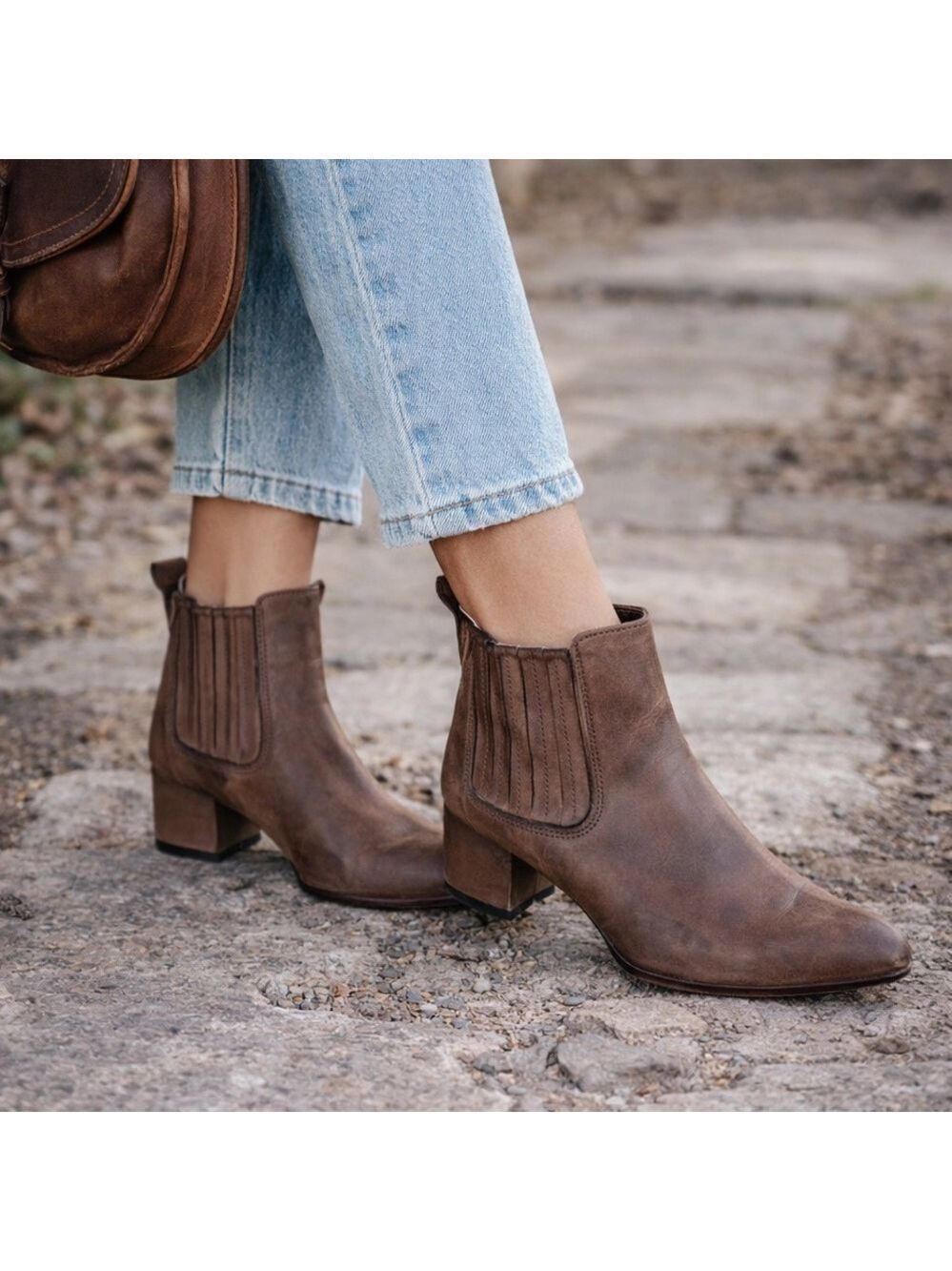 Freebird By Steven Dane Distressed Leather Brown Ankle Chelsea Boot Runs Small 9